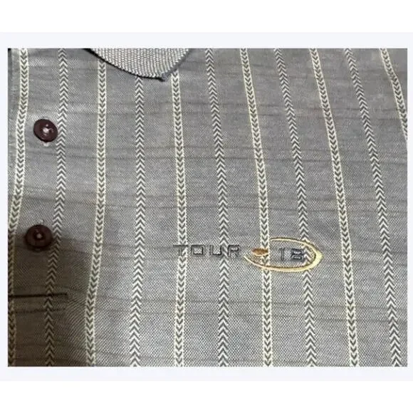 Monterey Club Tour 18 Men's Large Blue and Gold Polo Golf Shirt - Picture 4 of 5